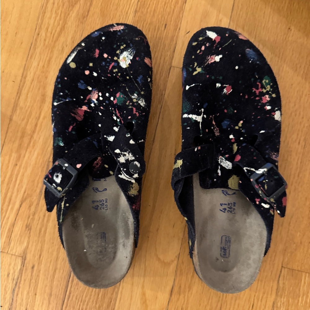 THE GREAT. Black Multicolor Splatter Moccasins